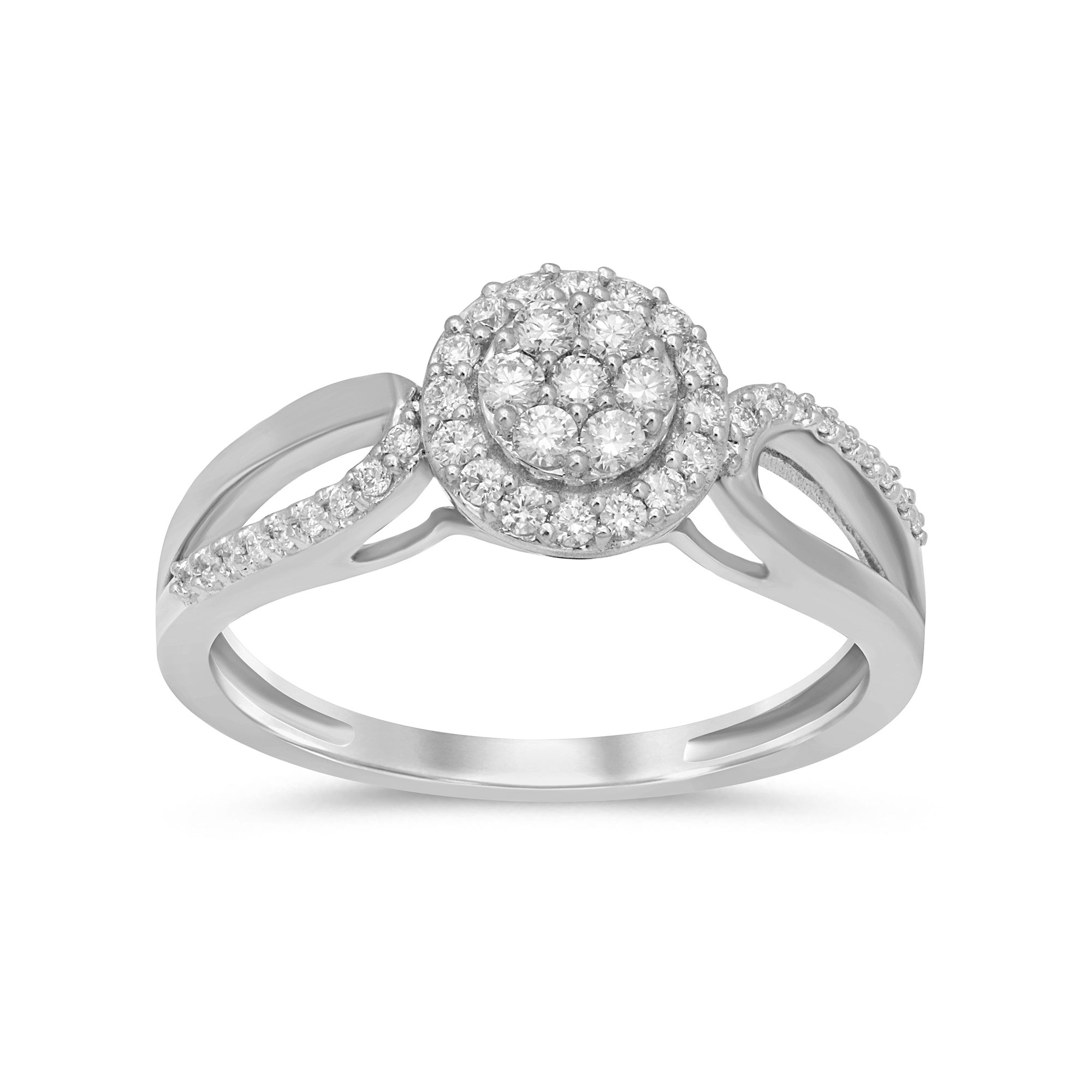 DIAMOND CLOSEOUT! .33ct 14KT White Gold Round Diamond Ring Size 6.5