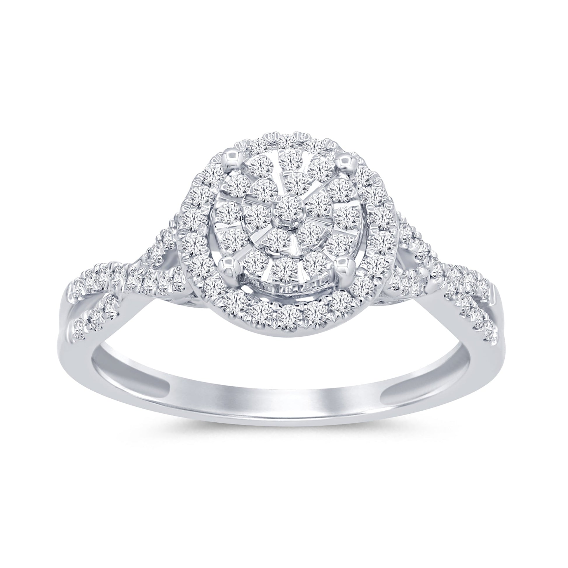 SPECIAL!.35ct 14k White Gold Round Diamond Engagement Wedding Ring Size 6.5
