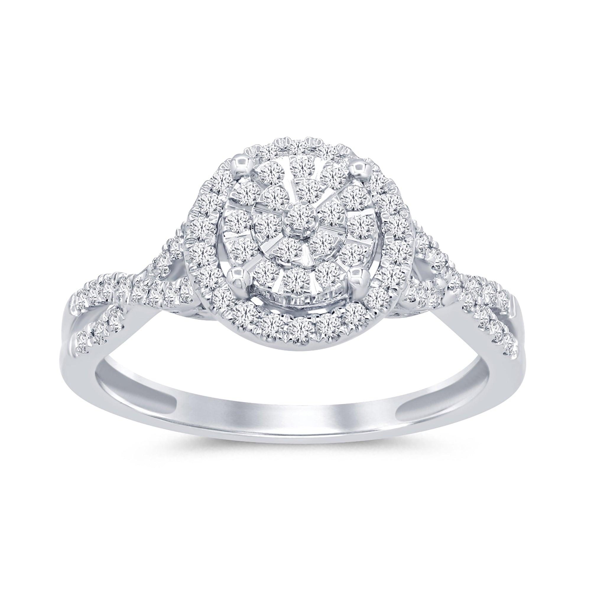 SPECIAL!.35ct 14k White Gold Round Diamond Engagement Wedding Ring Size 6.5