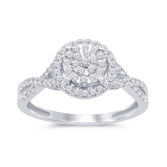 SPECIAL!.35ct 14k White Gold Round Diamond Engagement Wedding Ring Size 6.5