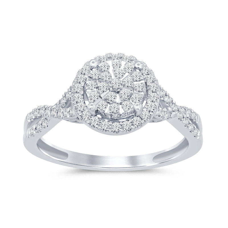 SPECIAL!.35ct 14k White Gold Round Diamond Engagement Wedding Ring Size 6.5