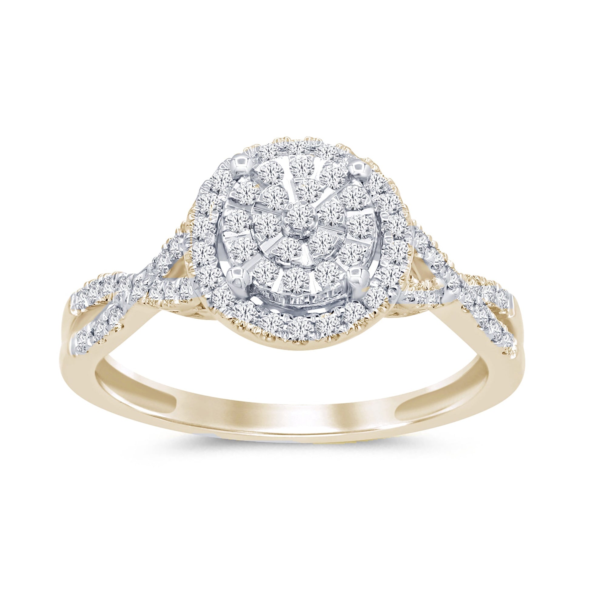 SPECIAL!.31ct 14k Yellow Gold Round Diamond Engagement Wedding Ring Size 6.5