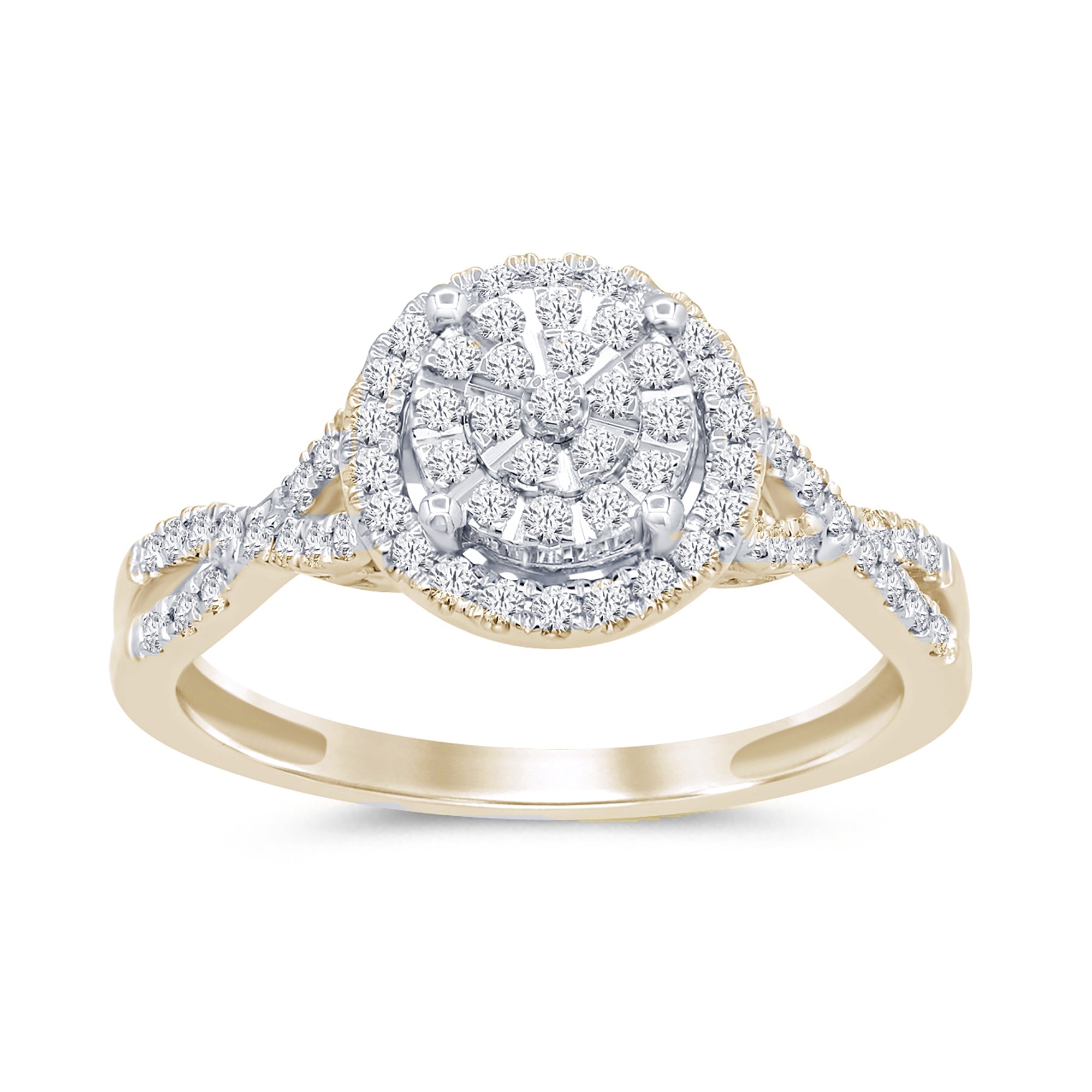SPECIAL!.31ct 14k Yellow Gold Round Diamond Engagement Wedding Ring Size 6.5