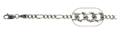 100-4MM Rhodium Finished Figaro .925 Sterling Silver Chain 7"-36" Available NEW