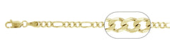 100-4MM Yellow Gold Plated Figaro Chain .925  Solid Sterling Silver Available in 7"-30" inches NEW