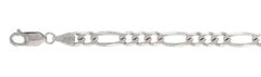150-6.2MM Figaro Chain .925  Solid Sterling Silver Sizes 7-36" NEW