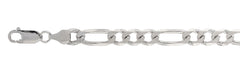 180-7.2MM Figaro Chain .925  Solid Sterling Silver Sizes 8-36" NEW