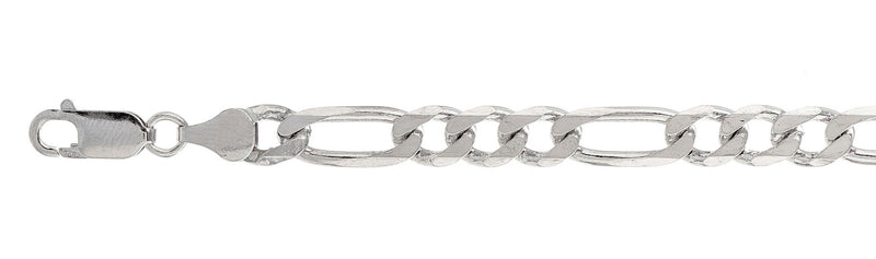 180-7.2MM Figaro Chain .925  Solid Sterling Silver Sizes 8-36" NEW