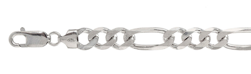 220-9MM Figaro Chain .925  Solid Sterling Silver Sizes 8-36" NEW