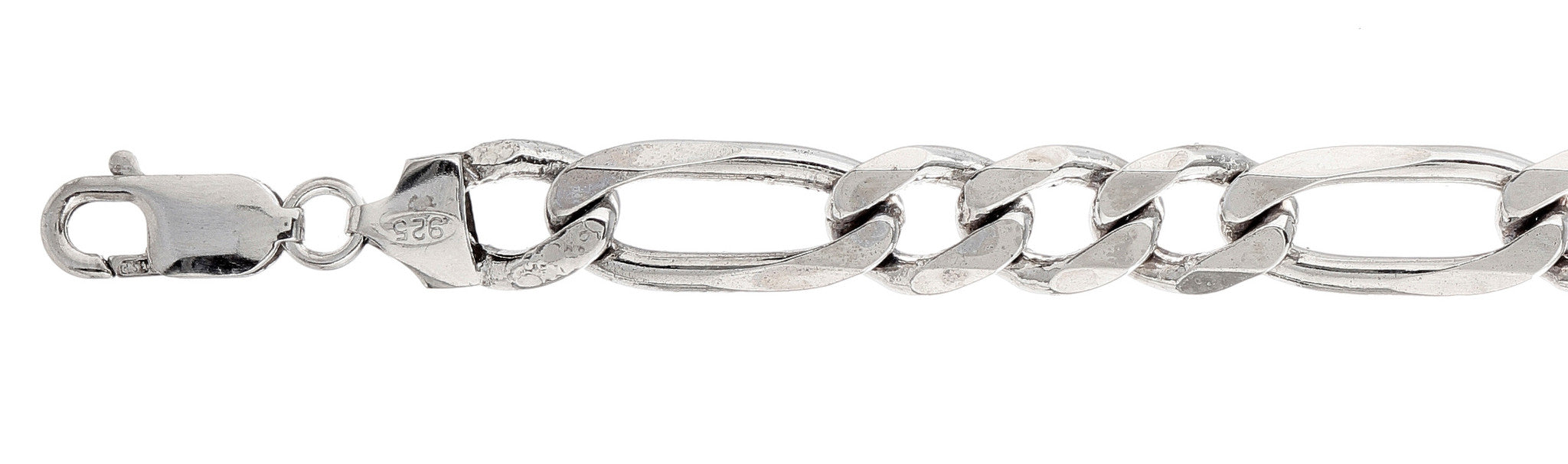250-10MM Figaro Chain .925  Solid Sterling Silver Sizes 8-36" NEW