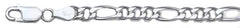 200-8MM Rhodium Finished Figaro .925 Sterling Silver Chain 8-28" Available NEW