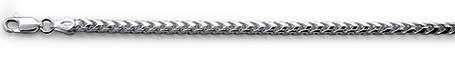 100-3MM Rhodium Plated Oval Franco .925 Sterling Silver Chain 8-26" NEW