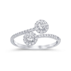 SPECIAL!.41ct G SI 14K White Gold Diamond Round Shape Open Ring Band Size 6.5