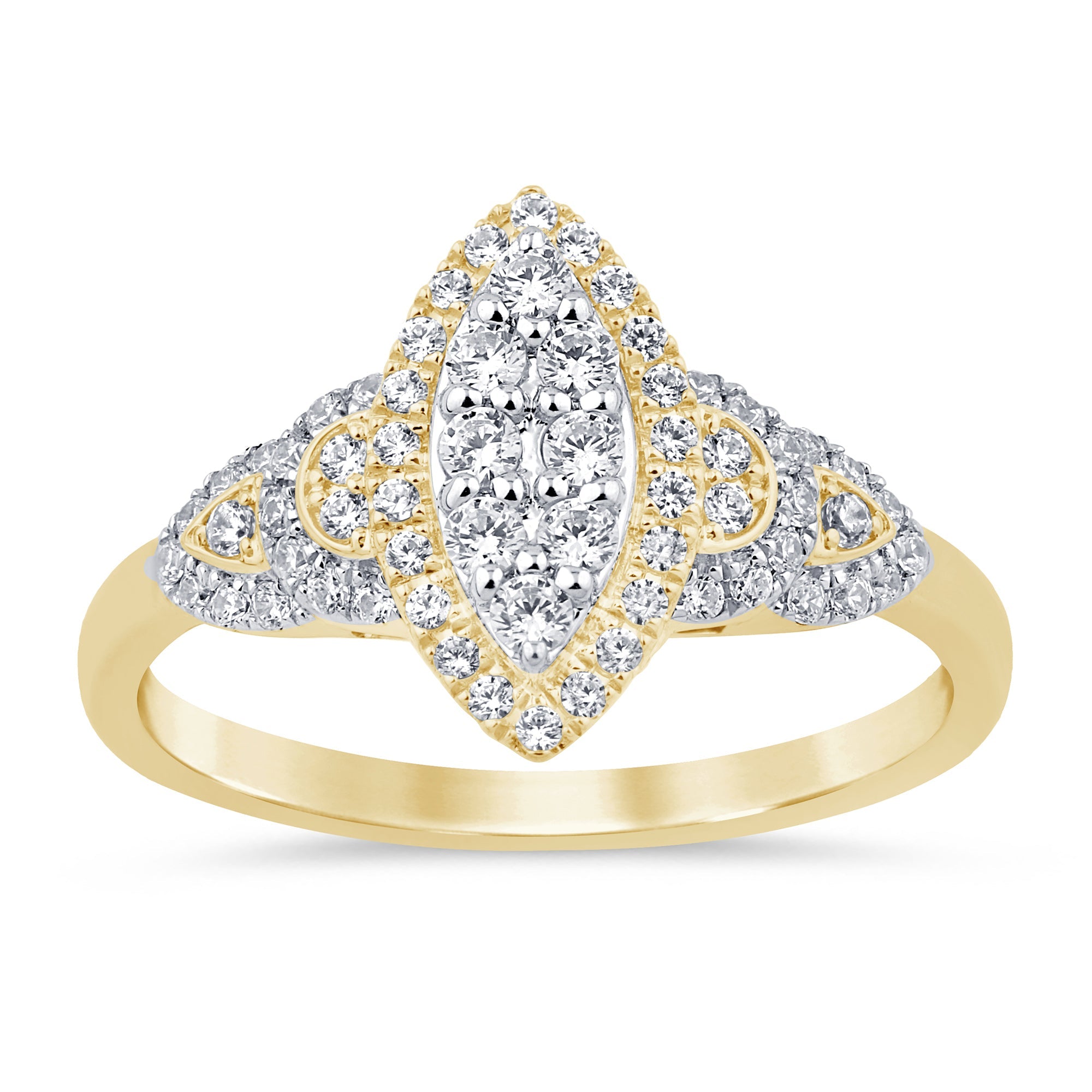 SPECIAL!.41ct G SI 14K Yellow Gold Diamond Marquee Shape Engagement Ring Size 6.5