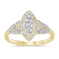 SPECIAL!.41ct G SI 14K Yellow Gold Diamond Marquee Shape Engagement Ring Size 6.5