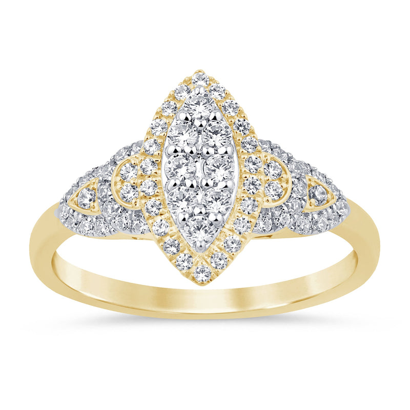SPECIAL!.41ct G SI 14K Yellow Gold Diamond Marquee Shape Engagement Ring Size 6.5