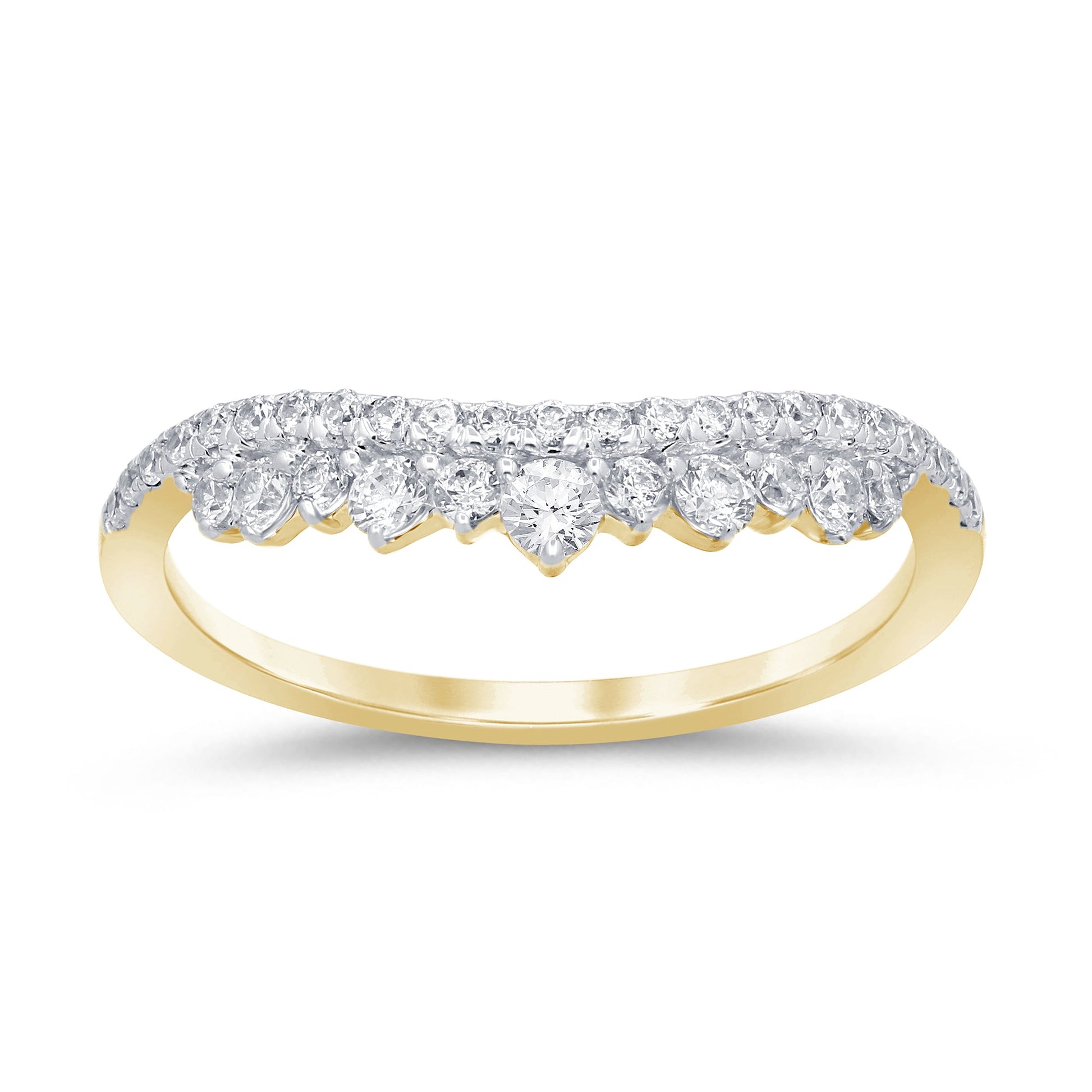SPECIAL! .41ct G SI 14K Yellow Gold Diamond Crown Ring Band Size 6.5