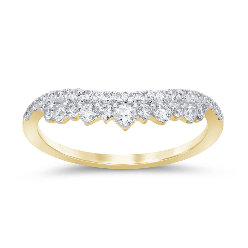 SPECIAL! .41ct G SI 14K Yellow Gold Diamond Crown Ring Band Size 6.5