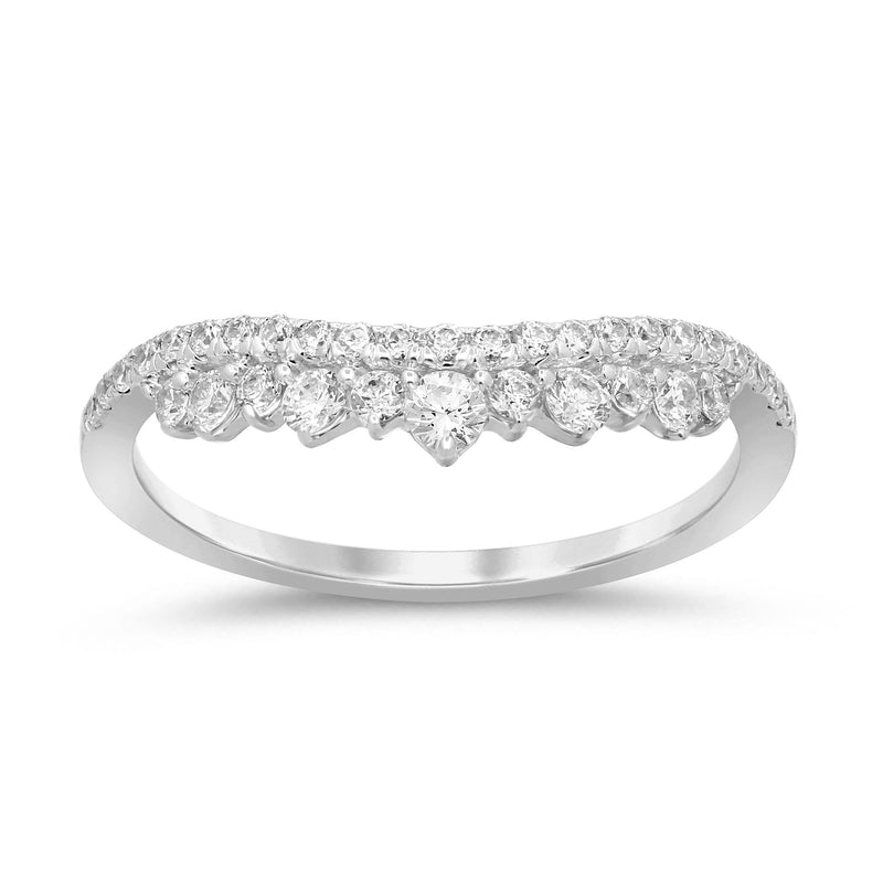 SPECIAL! .42ct G SI 14K White Gold Diamond Crown Band Ring Size 6.5