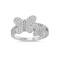 SPECIAL!.64ct G SI 14K White Gold Diamond Butterfly Ring Size 6.5