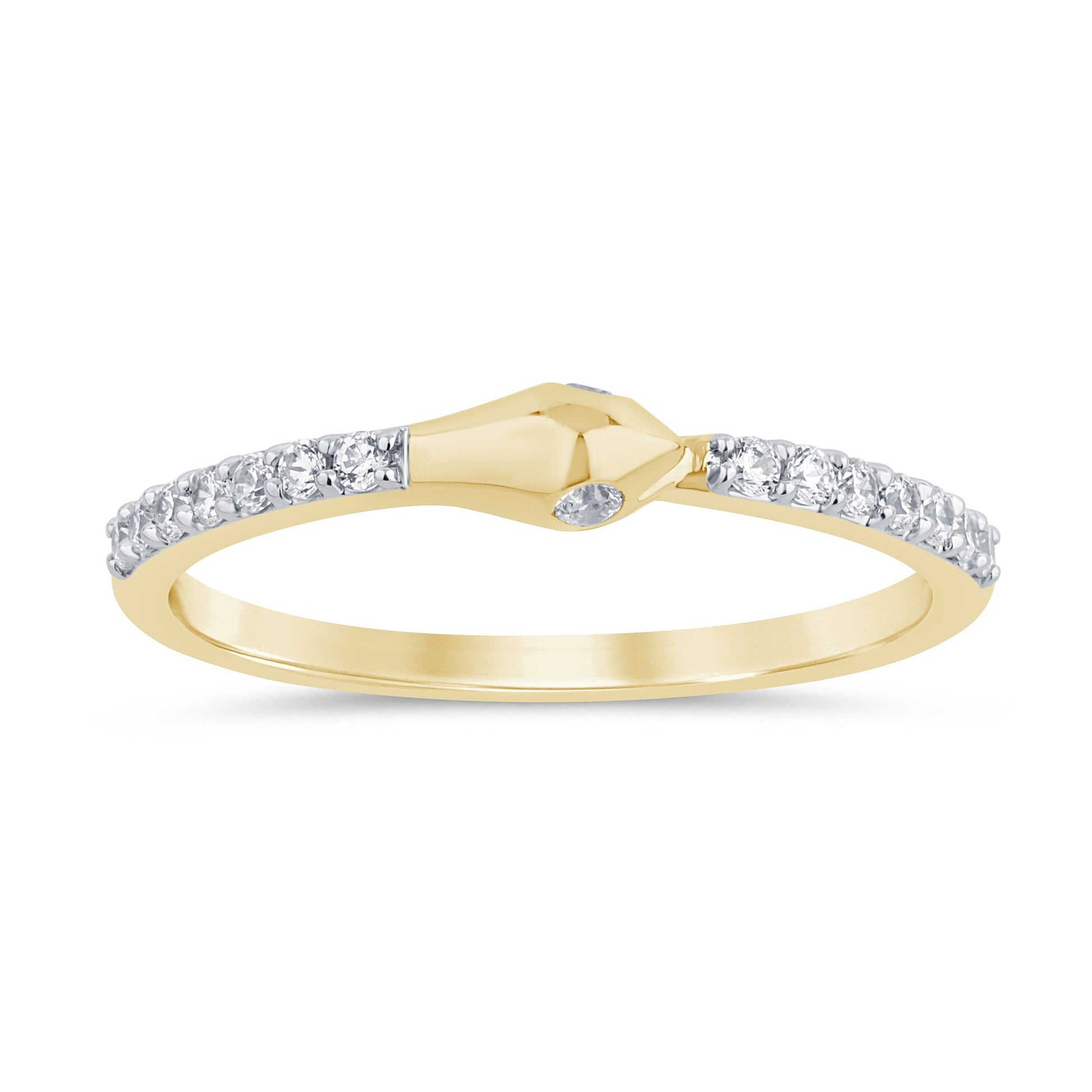 .20ct G SI 14K Yellow Gold Diamond Snake Eye Ring Band Size 6.5