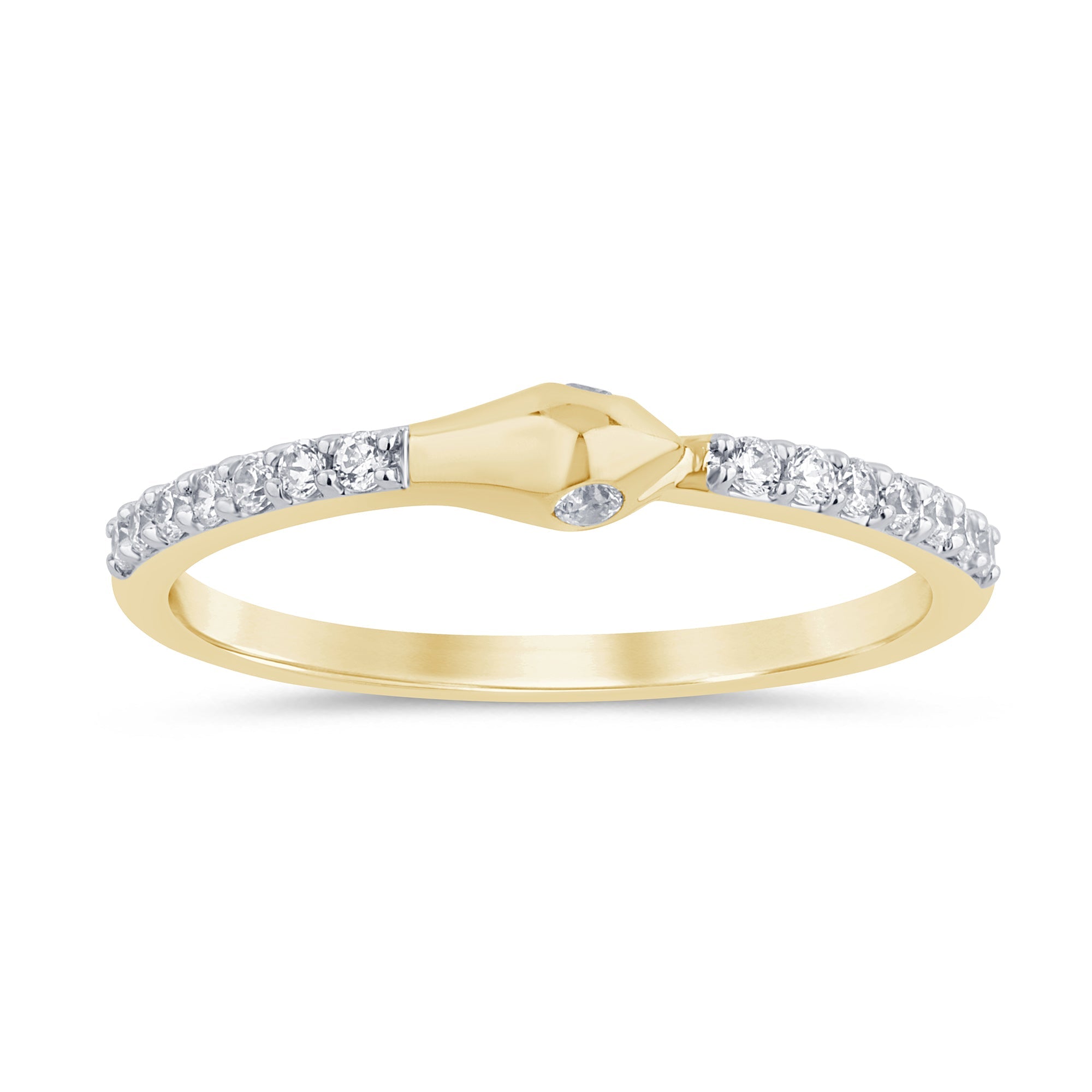 .20ct G SI 14K Yellow Gold Diamond Snake Eye Ring Band Size 6.5