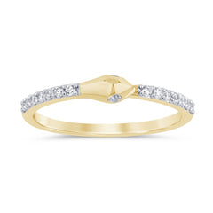 .20ct G SI 14K Yellow Gold Diamond Snake Eye Ring Band Size 6.5