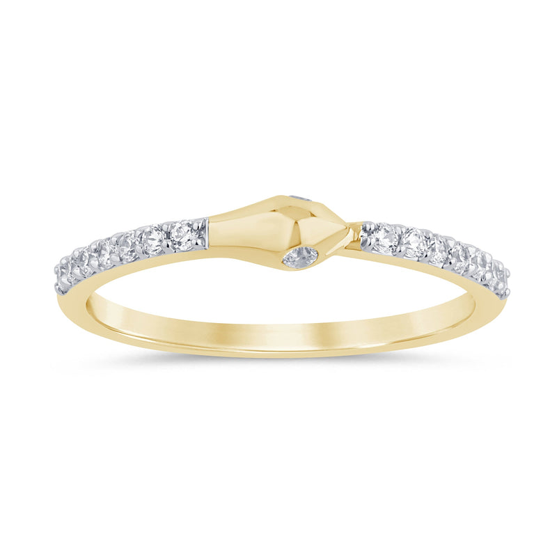 .20ct G SI 14K Yellow Gold Diamond Snake Eye Ring Band Size 6.5