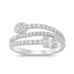 SPECIAL! .52ct G SI 14K White Gold Diamond Wrap Around Band Ring Size 6.5