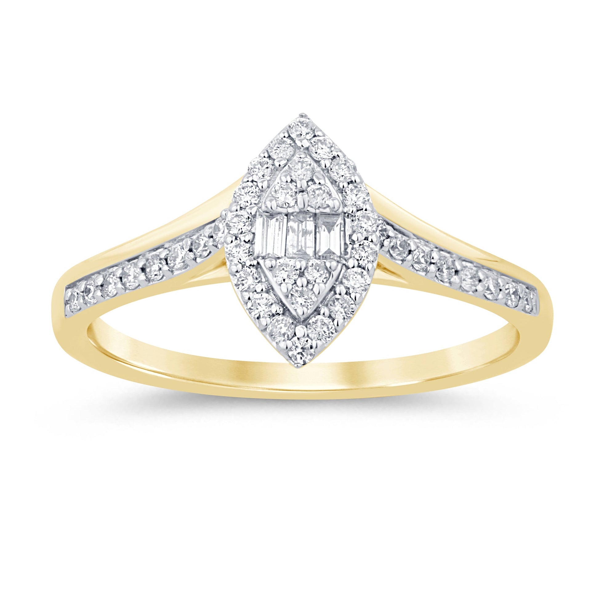 SPECIAL!.26ct G SI 14K Yellow Gold Marquise Shaped Engagement Ring