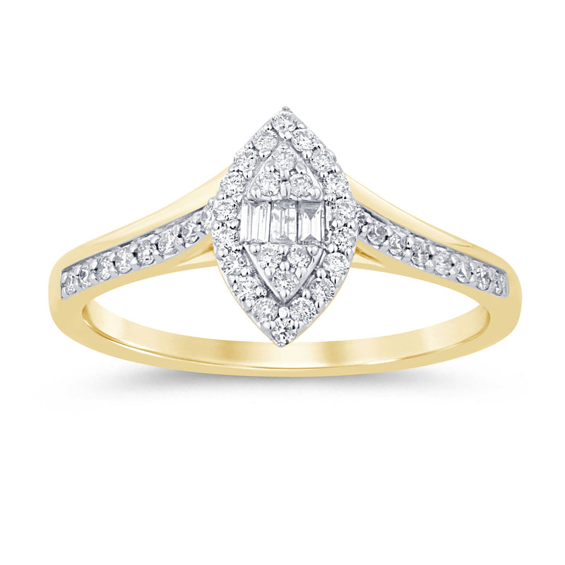 SPECIAL!.26ct G SI 14K Yellow Gold Marquise Shaped Engagement Ring