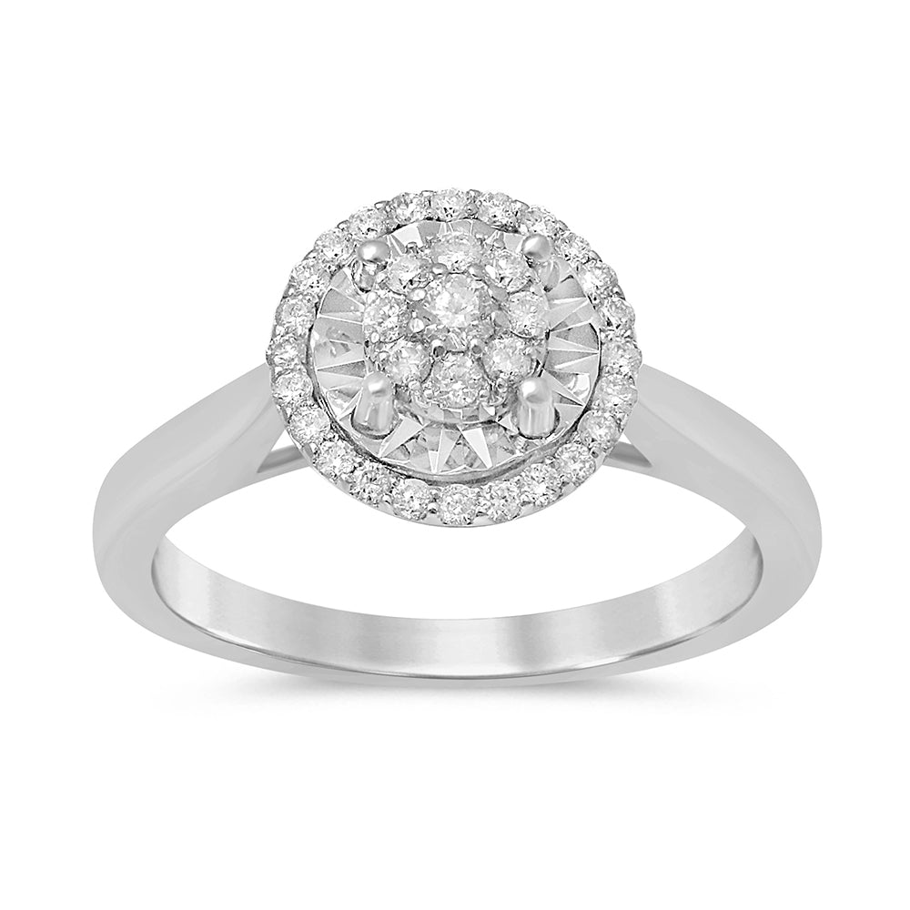 DIAMOND CLOSEOUT! .26ct 14KT White Gold Diamond Engagement Ring Size 6.5