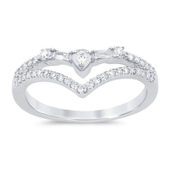 SPECIAL!.30ct G SI 14K White Gold Round & Baguette Diamond Ring Band Size 6.5