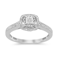 DIAMOND CLOSEOUT! .26ct 14k White Gold Princess Square Diamond Promise Engagement Ring