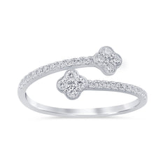SPECIAL! .24ct G SI 14K White Gold Diamond Flower Open Ring Band Size 6.5