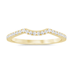 .13ct G SI 14K Yellow Gold Diamond Curved Ladies Band Size 6.5