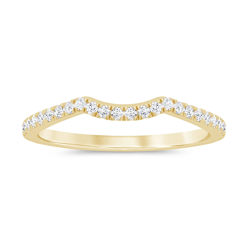 .13ct G SI 14K Yellow Gold Diamond Curved Ladies Band Size 6.5