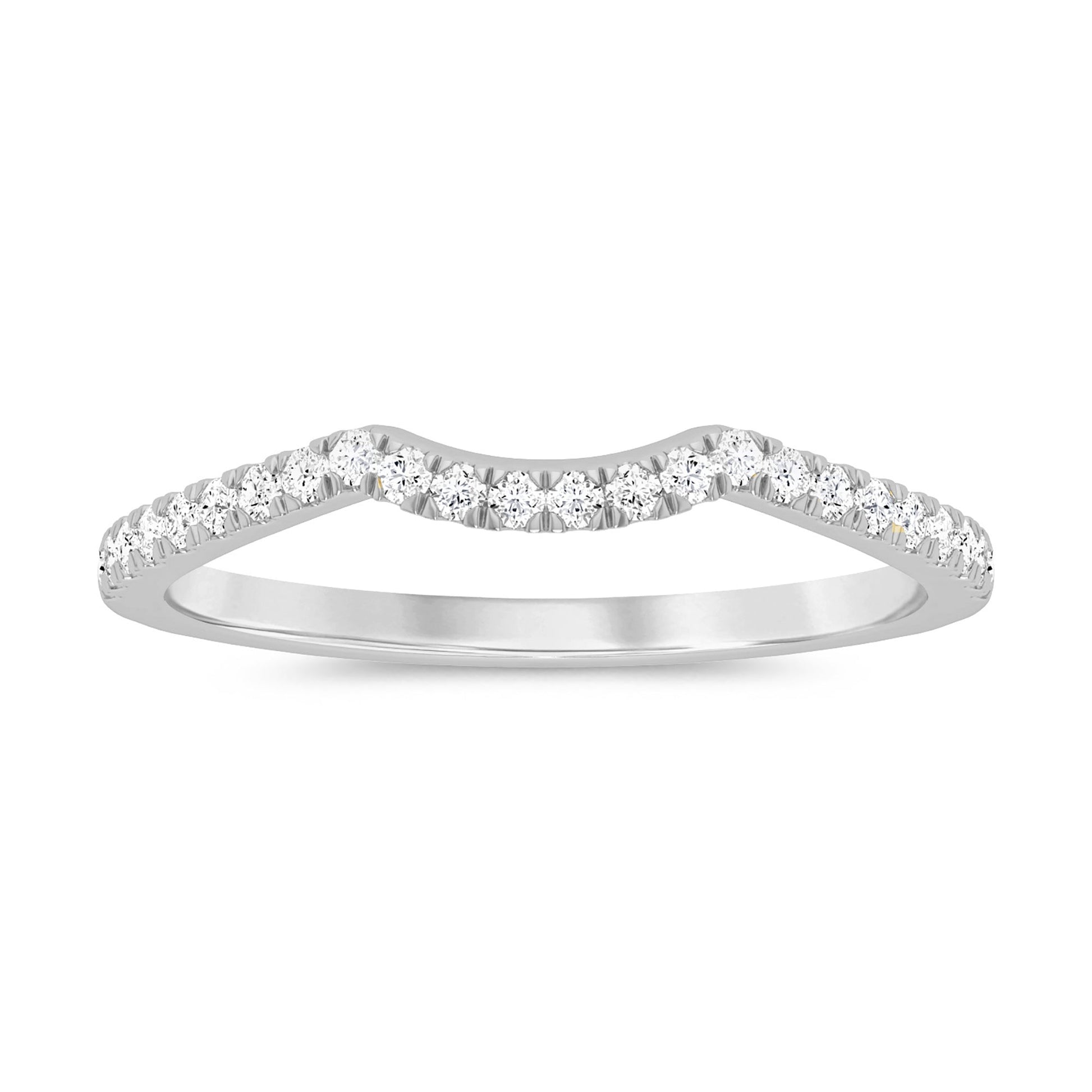 .14ct G SI 14K White Gold Diamond Curb Ladies Band Size 6.5