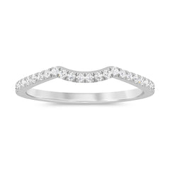 .14ct G SI 14K White Gold Diamond Curb Ladies Band Size 6.5