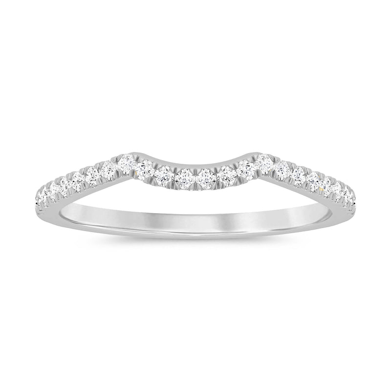 .14ct G SI 14K White Gold Diamond Curb Ladies Band Size 6.5
