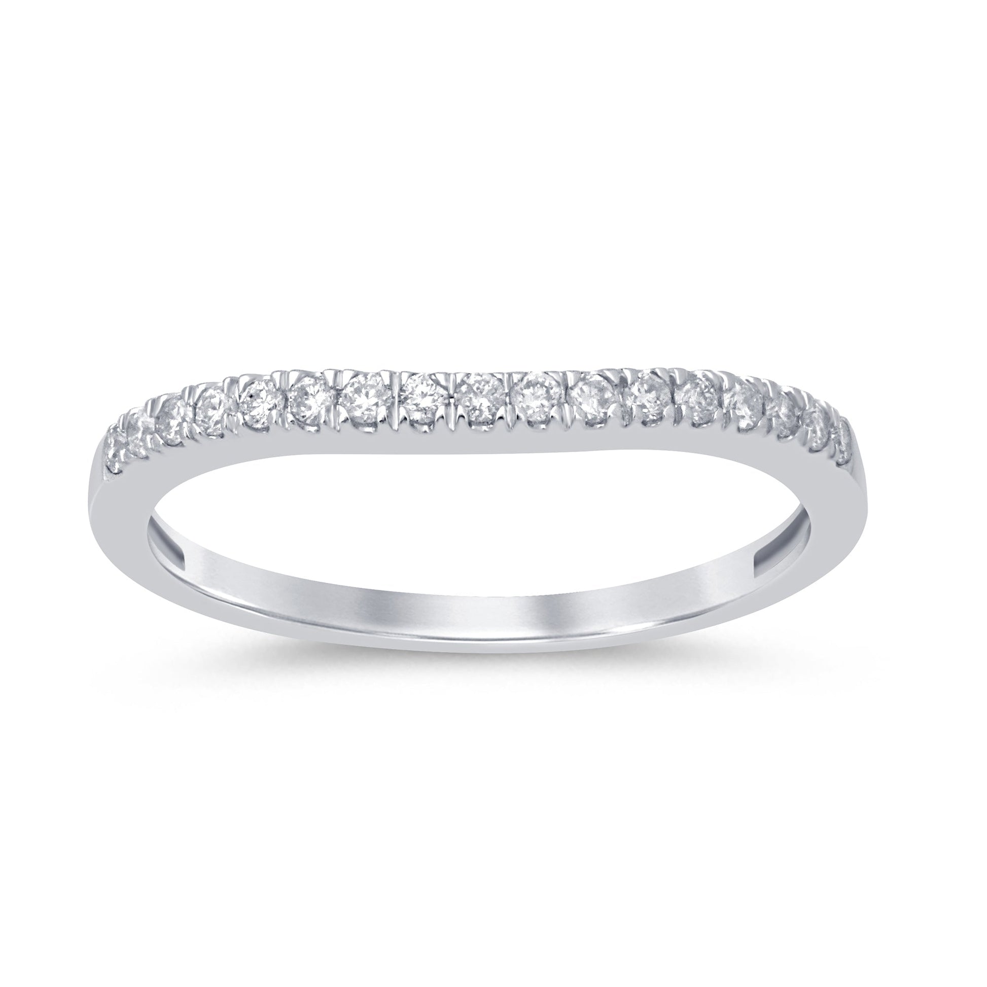 .16ct 14k White Gold Stackable Wedding Anniversary Diamond Ring Size 6.5