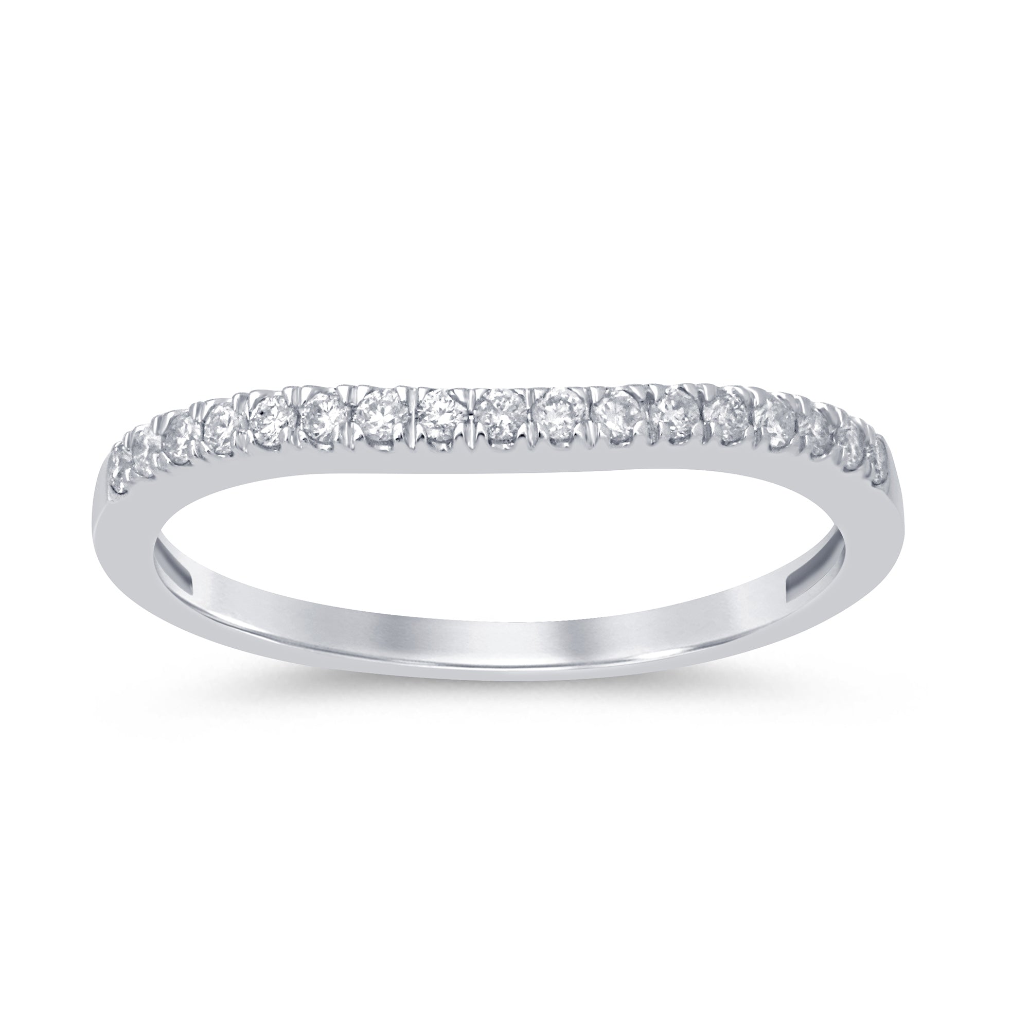 .16ct 14k White Gold Stackable Wedding Anniversary Diamond Ring Size 6.5