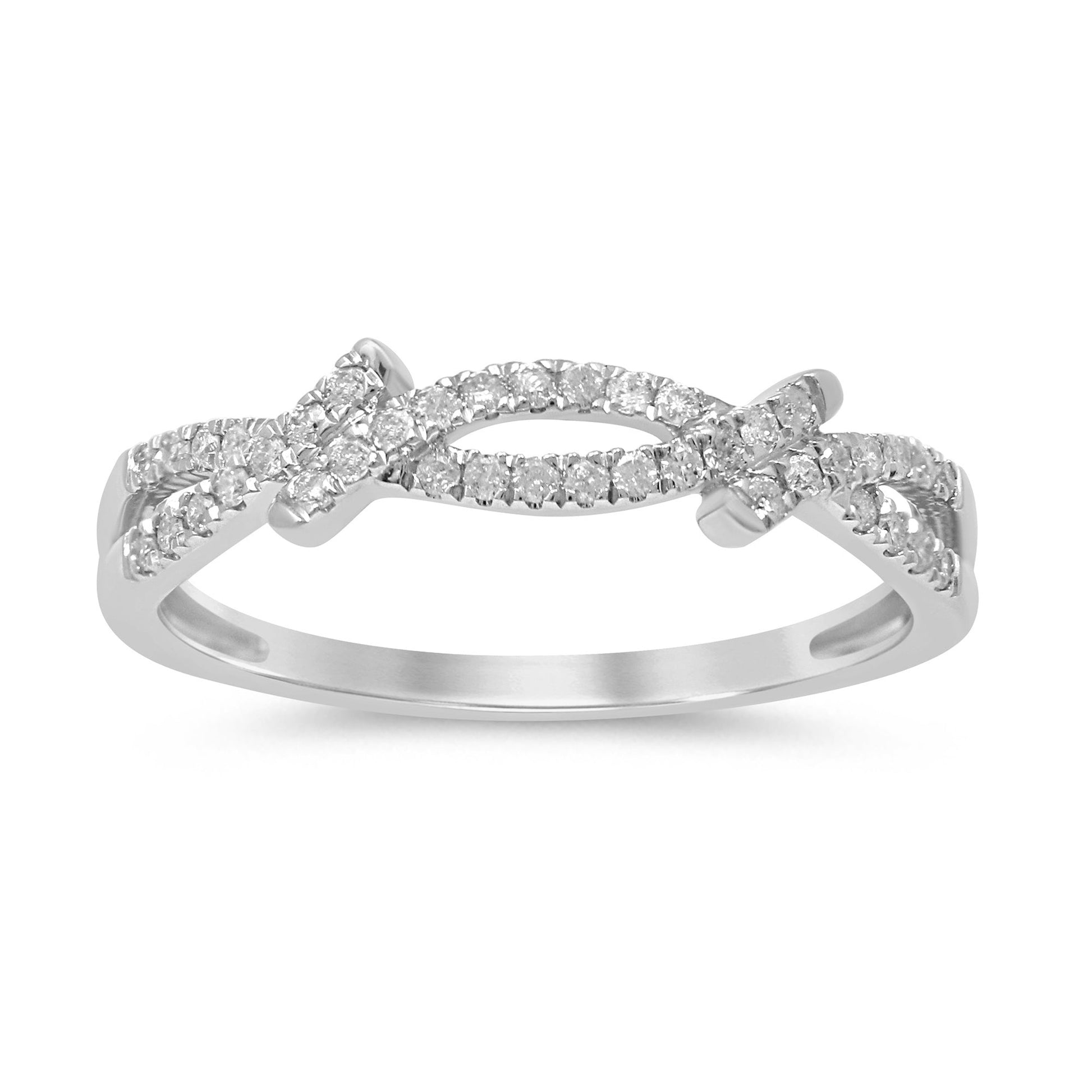 DIAMOND CLOSEOUT! .18ct G SI 14kt White Gold Diamond Band Ring Size 6.5
