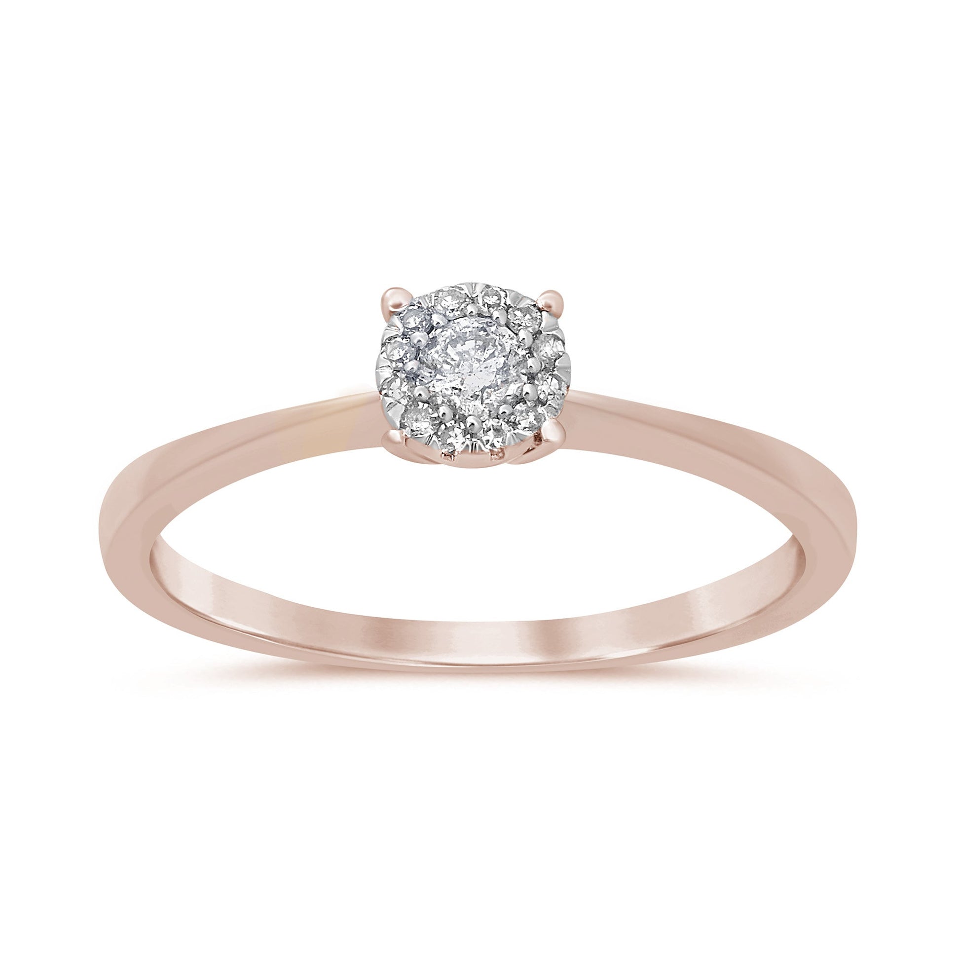 DIAMOND CLOSEOUT! .15ct 10K Rose Gold Round Diamond Solitaire Engagement Ring Size 6.5