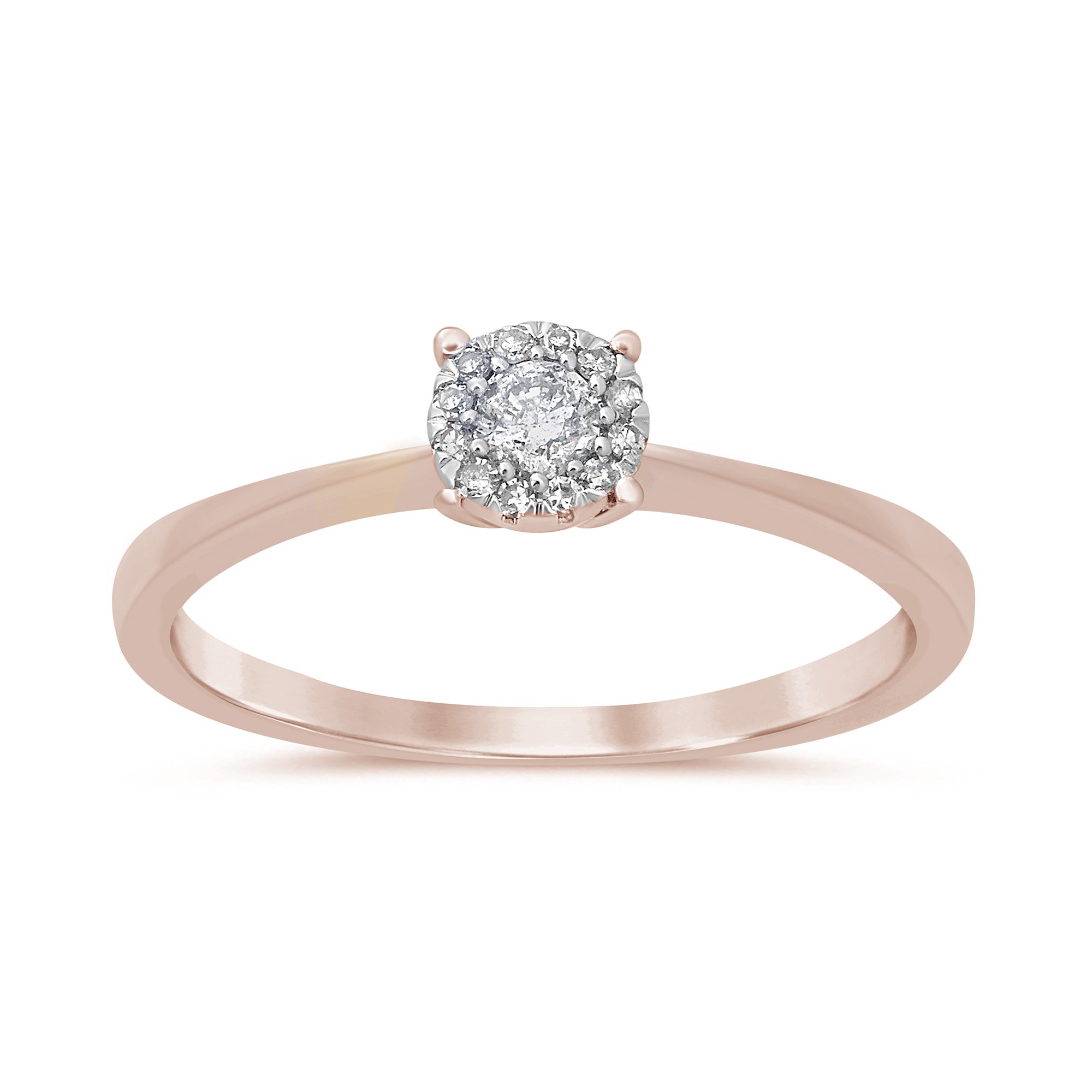 DIAMOND CLOSEOUT! .15ct 10K Rose Gold Round Diamond Solitaire Engagement Ring Size 6.5