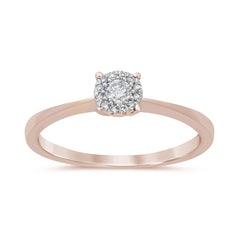 DIAMOND CLOSEOUT! .15ct 10K Rose Gold Round Diamond Solitaire Engagement Ring Size 6.5