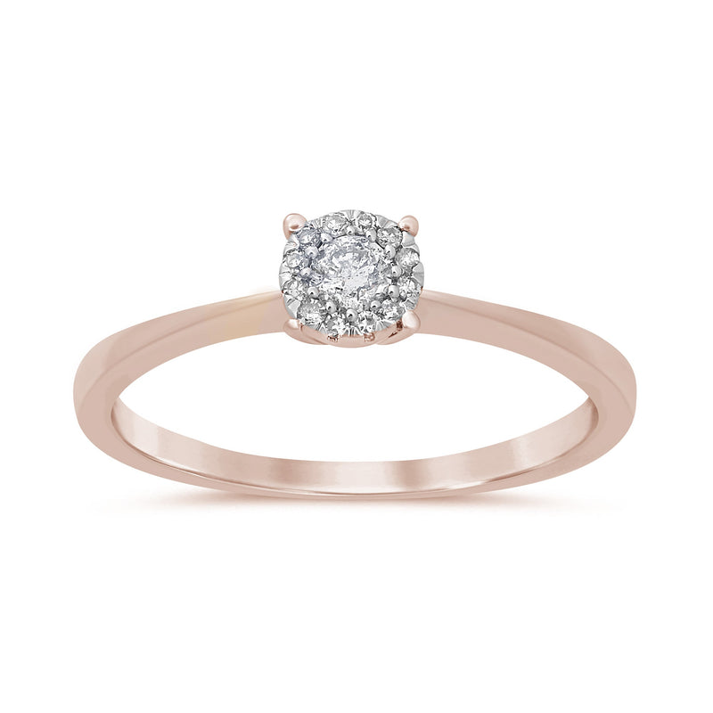 DIAMOND CLOSEOUT! .15ct 10K Rose Gold Round Diamond Solitaire Engagement Ring Size 6.5