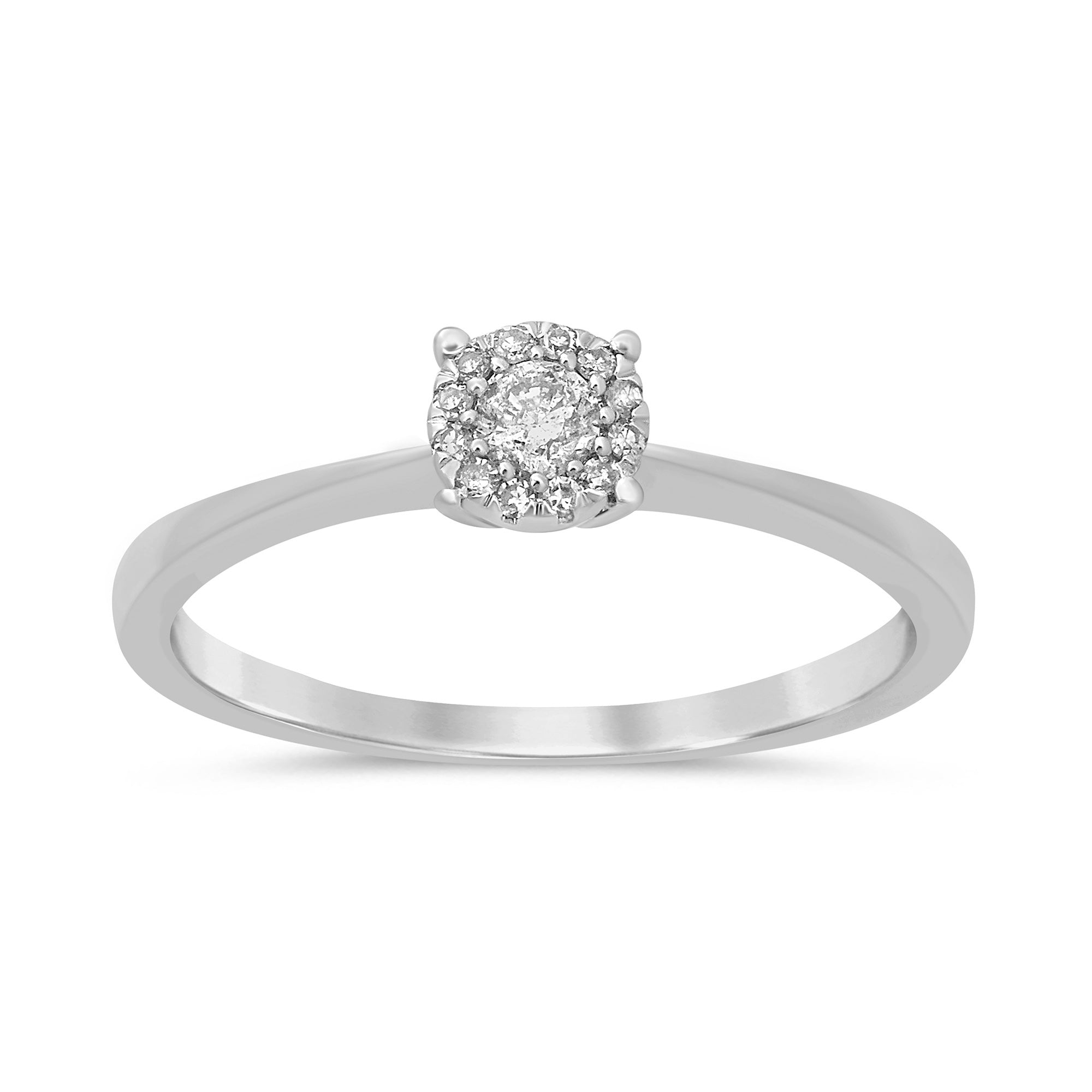 DIAMOND CLOSEOUT! .15ct 14k White Gold Diamond Solitaire Promise Engagement Rinze 6.5