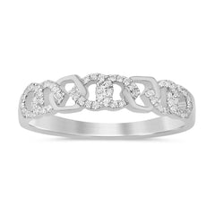 DIAMOND CLOSEOUT! .15ct G SI 14K White Gold Diamond Cuban Link Ring Band Size 7