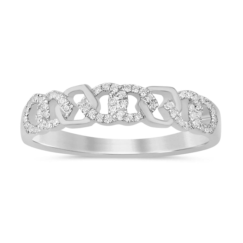 DIAMOND CLOSEOUT! .15ct G SI 14K White Gold Diamond Cuban Link Ring Band Size 7